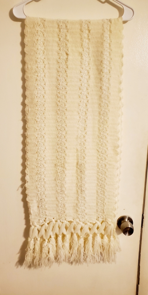 Sweet Vintage Cream and Silver Scarf